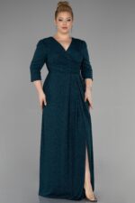 Kapri Kol Uzun Simli Büyük Beden Abiye Abu39740 - Görsel 5