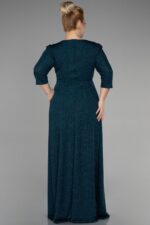 Kapri Kol Uzun Simli Büyük Beden Abiye Abu39740 - Görsel 6