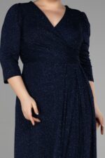 Kapri Kol Uzun Simli Büyük Beden Abiye Abu39740 - Görsel 15