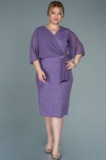 Kısa Kol Simli Midi Büyük Beden Abiye Abk39611 - Görsel 5