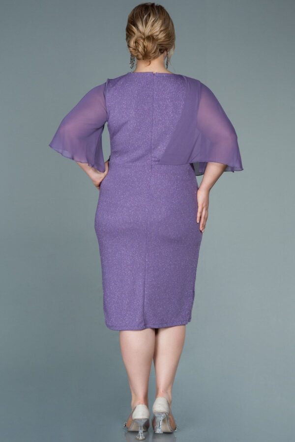 Kısa Kol Simli Midi Büyük Beden Abiye Abk39611 - Görsel 6