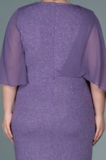 Kısa Kol Simli Midi Büyük Beden Abiye Abk39611 - Görsel 8