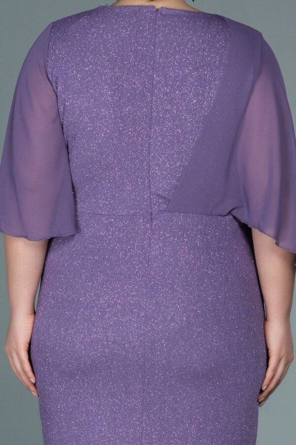 Kısa Kol Simli Midi Büyük Beden Abiye Abk39611 - Görsel 8