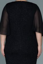 Kısa Kol Simli Midi Büyük Beden Abiye Abk39611 - Görsel 28