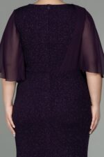 Kısa Kol Uzun Simli Büyük Beden Abiye Abu39596 - Görsel 16