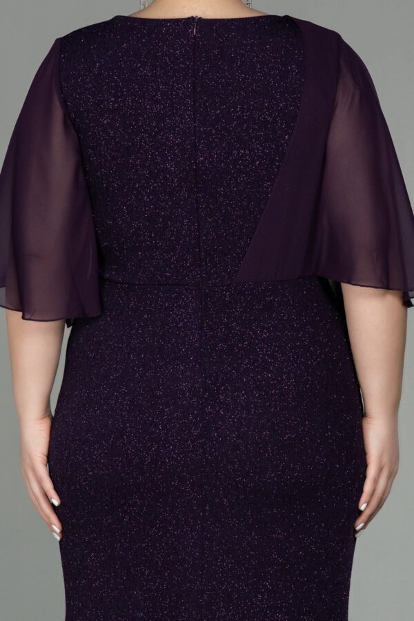 Kısa Kol Uzun Simli Büyük Beden Abiye Abu39596 - Görsel 16