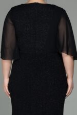 Kısa Kol Uzun Simli Büyük Beden Abiye Abu39596 - Görsel 20