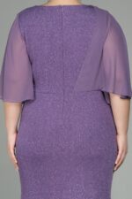 Kısa Kol Uzun Simli Büyük Beden Abiye Abu39596 - Görsel 24