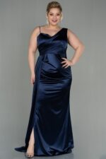 Siyah Tek Omuz Uzun Saten Büyük Beden Abiye Abu2932 - Görsel 9