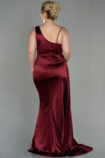 Siyah Tek Omuz Uzun Saten Büyük Beden Abiye Abu2932 - Görsel 18