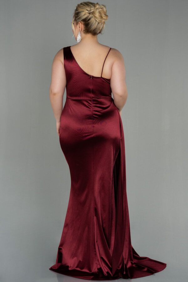 Siyah Tek Omuz Uzun Saten Büyük Beden Abiye Abu2932 - Görsel 18