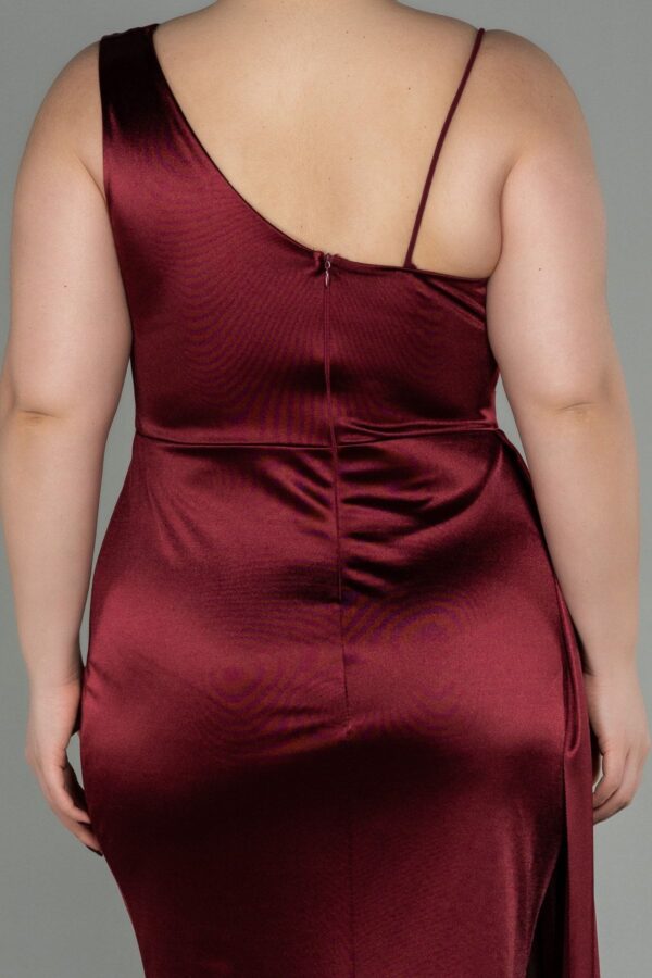 Siyah Tek Omuz Uzun Saten Büyük Beden Abiye Abu2932 - Görsel 20