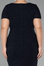 Bordo Kısa Kol Simli Uzun Büyük Beden Abiye Abu39892 - Görsel 8