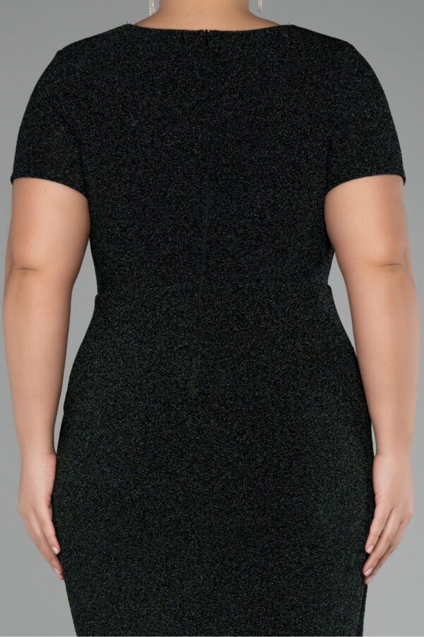 Bordo Kısa Kol Simli Uzun Büyük Beden Abiye Abu39892 - Görsel 12