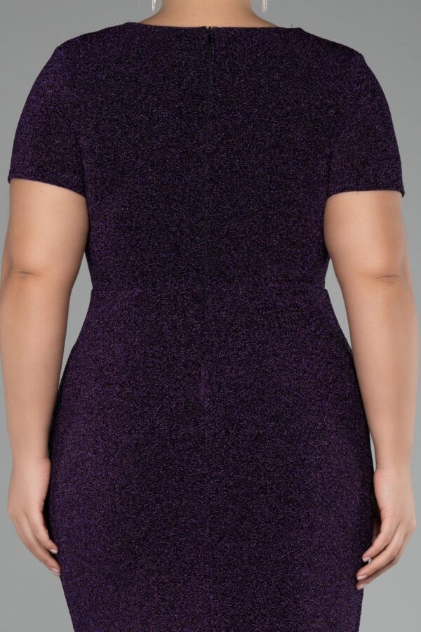 Bordo Kısa Kol Simli Uzun Büyük Beden Abiye Abu39892 - Görsel 20