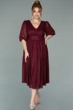 Kapri Kol Simli Midi Büyük Beden Abiye ABK38848