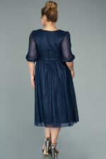 Kapri Kol Simli Midi Büyük Beden Abiye ABK38848 - Görsel 6