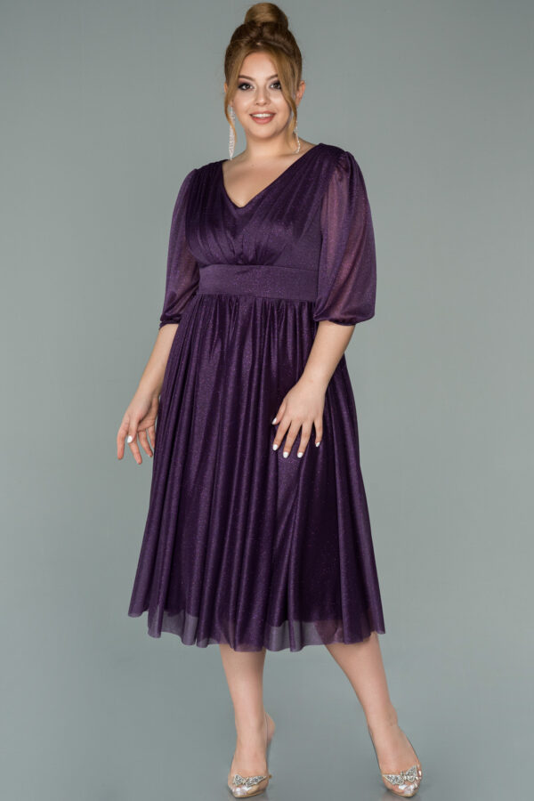 Kapri Kol Simli Midi Büyük Beden Abiye ABK38848 - Görsel 9