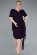 Kısa Kol Simli Midi Büyük Beden Abiye ABK41000 - Görsel 9