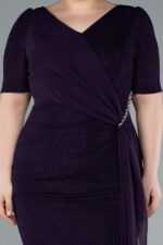 Kısa Kol Simli Midi Büyük Beden Abiye ABK41000 - Görsel 11