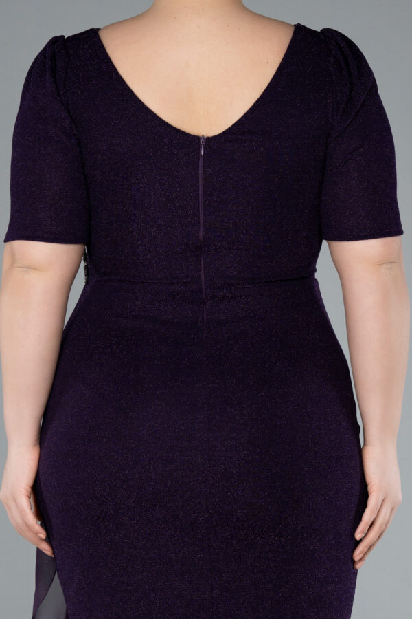 Kısa Kol Simli Midi Büyük Beden Abiye ABK41000 - Görsel 12