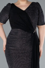 Kısa Kol Simli Midi Büyük Beden Abiye ABK41000 - Görsel 19