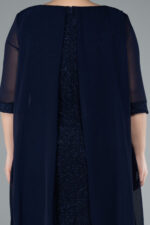 Kısa Kol Üstü Şifon Midi Simli Büyük Beden Abiye ABK39967 - Görsel 8