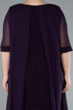 Kısa Kol Üstü Şifon Midi Simli Büyük Beden Abiye ABK39967 - Görsel 12