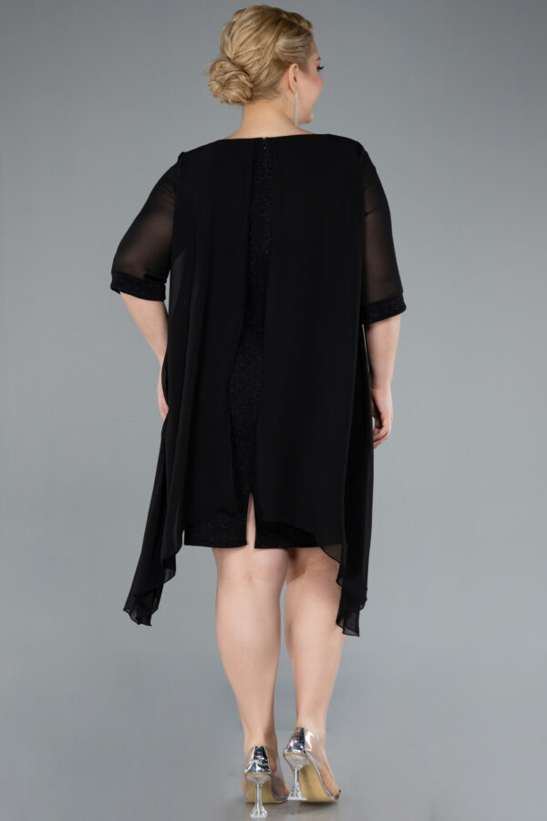 Kısa Kol Üstü Şifon Midi Simli Büyük Beden Abiye ABK39967 - Görsel 14