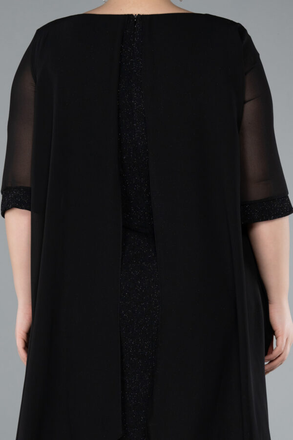 Kısa Kol Üstü Şifon Midi Simli Büyük Beden Abiye ABK39967 - Görsel 16