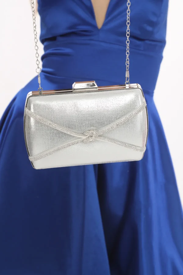 Taş İşlemeli Kurdale Desen Abiye Çanta V9276 - Görsel 7