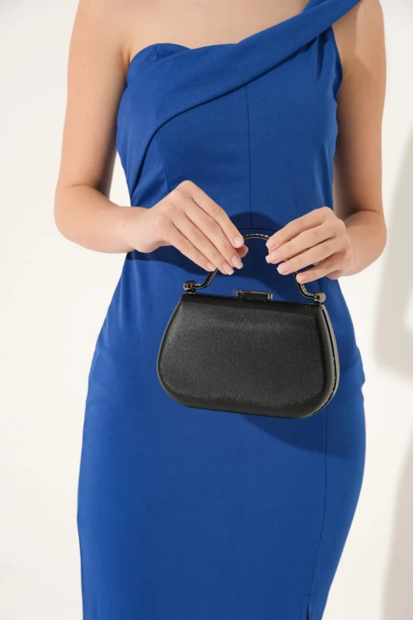 Taş İşlemeli Tutma Saplı Zincir Askılı Kadın Abiye Çanta V746 - Görsel 4