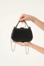 Taş İşlemeli Tutma Saplı Zincir Askılı Kadın Abiye Çanta V746 - Görsel 2